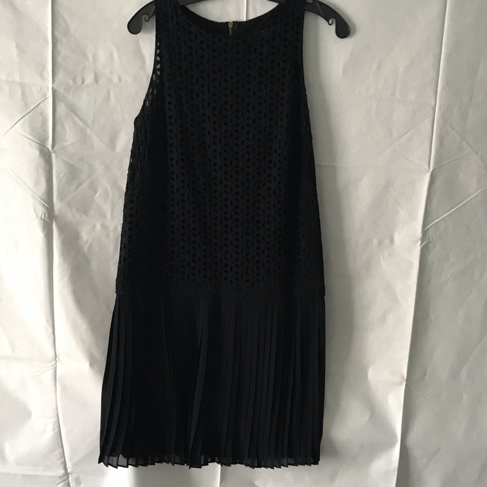 Loft fun black little dress with a pleated accent